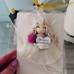 Aniołek magnes - podziękowanie dla gości - Pierwsza Komunia Chrzest Ślub