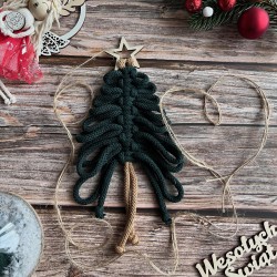 Ozdoba świąteczna - stroik na okno - choinki + zawieszki