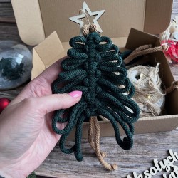 Ozdoba świąteczna - stroik na okno - choinki + zawieszki