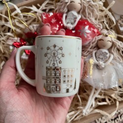 Świąteczny Zestaw Prezentowy - 2 Kubki i 2 Aniołki - złoty