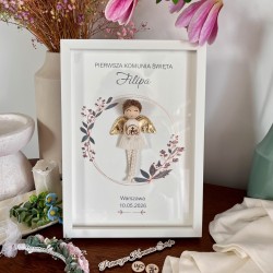 Aniołek dla chłopca - pamiątka Pierwszej Komunii Świętej - Personalizacja