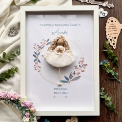 Aniołek dla dziewczynki - pamiątka Pierwszej Komunii Świętej Personalizacja