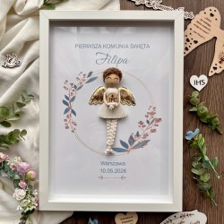Aniołek dla chłopca - pamiątka Pierwszej Komunii Świętej - Personalizacja