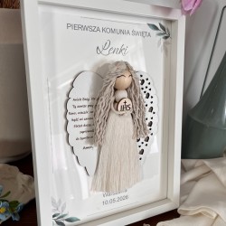 Anioł Stróż dziewczynka - modlitwa, pamiątka Pierwszej Komunii Świętej Personalizacja