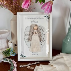 Anioł Stróż dziewczynka - modlitwa, pamiątka Pierwszej Komunii Świętej Personalizacja