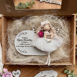 Aniołek magnes tabliczka - Podziękowanie dla Ojca Chrzestnego Komunia